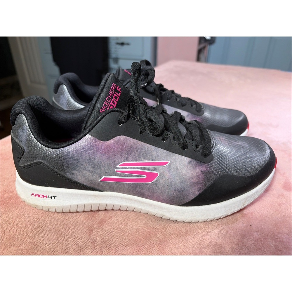 Skechers Go Golf Womens Sz 9 Black Pink Archfit SN#123068 Athletic
